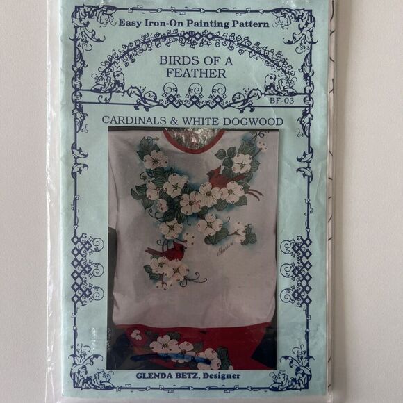 Screen Scenes Iron On Transfer Painting Patterns Pansy Flowers, Cardinals VTG - Picture 4 of 7